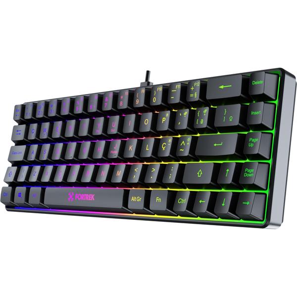 Imagem de Teclado Gamer Membrana Fortrek Fearless 65 Compact Preto