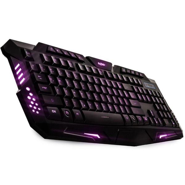 Imagem de Teclado Gamer Multimídia 3 Cores de Iluminação e 10 Teclas de Atalho BK-G35 - Exbom