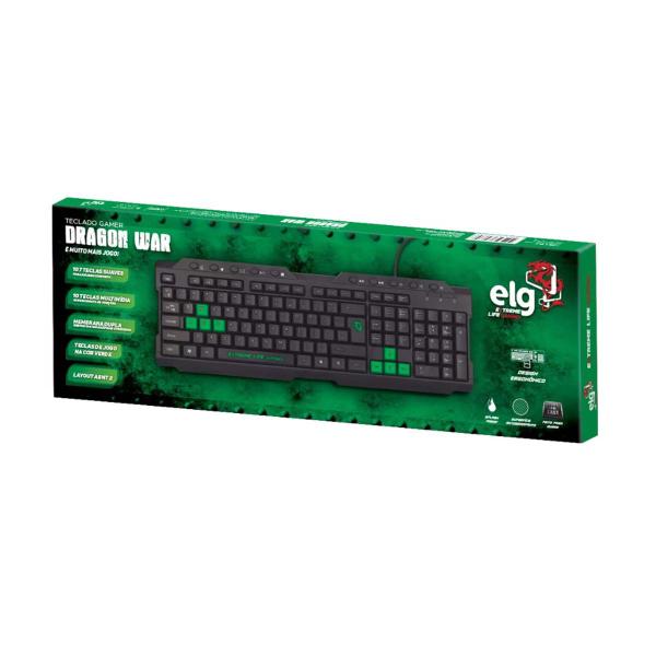 Imagem de Teclado Gamer Multimídia Dragon War ELG Abnt2 Usb Membrana