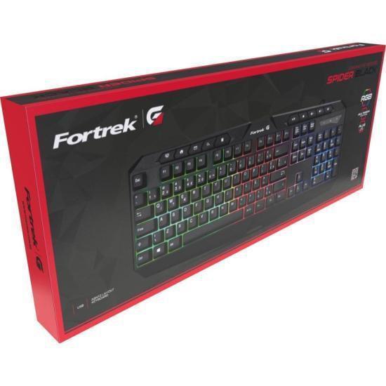 Imagem de Teclado Gamer Multimidia Spider Black Preto Fortrek