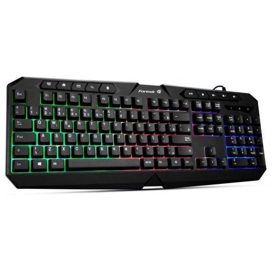 Imagem de Teclado Gamer Multimidia Spider Black Preto Fortrek