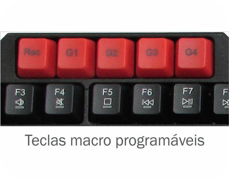 Imagem de Teclado Gamer Multimídia Teclas Macro De Destaque Deko