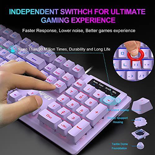 Imagem de Teclado Gamer NPET K10 com LED Arco-Íris e Resistência à Água