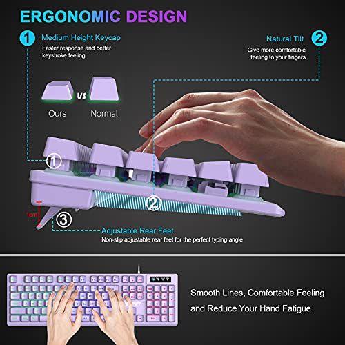 Imagem de Teclado Gamer NPET K10 com LED Arco-Íris e Resistência à Água