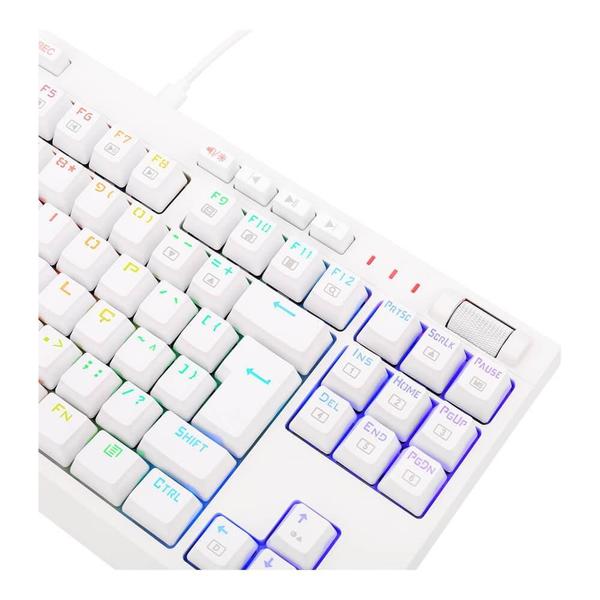 Imagem de Teclado Gamer Óptico Redragon Broadsword Pro Branco K588W