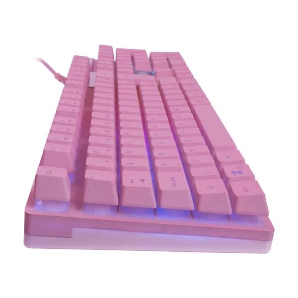 Imagem de Teclado Gamer Prismatic Membrana Rainbow OEX Game TC205 Rosa