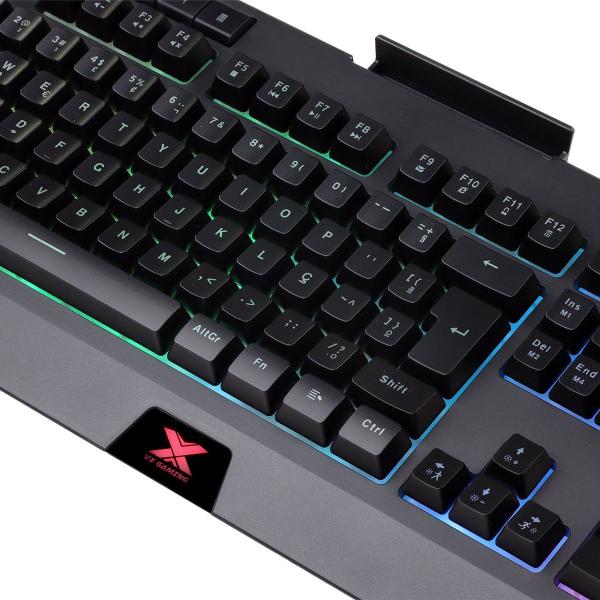 Imagem de Teclado Gamer Protector Abnt2 Multimidia Led 7 Cores Usb Com Suporte Smartphone - Gt800