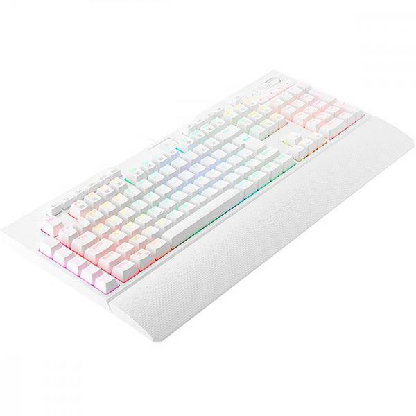 Imagem de Teclado Gamer Redragon Brahma Pro Lunar White RGB Mecânico Switch Brown Branco ABNT2