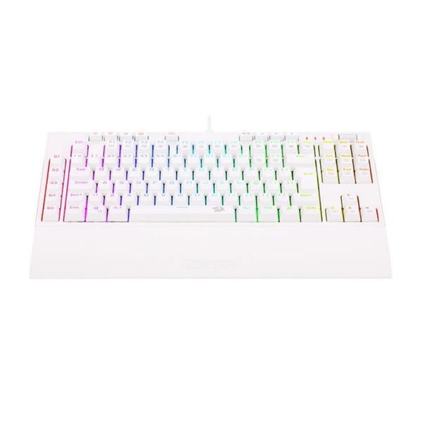 Imagem de Teclado gamer redragon broadsword pro, rgb, switch marrom, branco - k588w-rgb-pro pt-brown