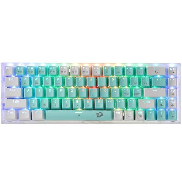 Imagem de Teclado Gamer Redragon Castor K631RGW Pro RGB Backlighting Bluetooth - Branco/Verde