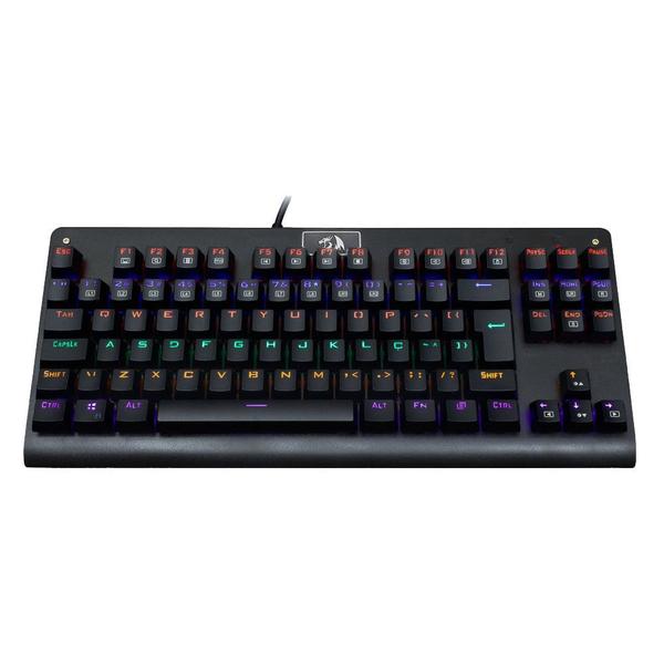 Imagem de Teclado Gamer Redragon Dark Avenger Rainbow Mecânico ABNT2 Switch Brown K568R