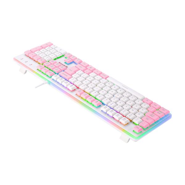 Imagem de Teclado Gamer Redragon Dyaus 2 Branco/Rosa K509WP-RGB