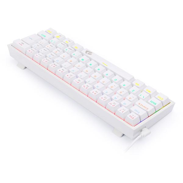 Imagem de Teclado Gamer Redragon Fizz Rainbow Lunar White K617-R-W