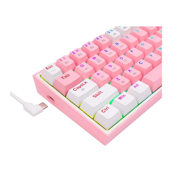 Imagem de Teclado Gamer Redragon K616-RGB PW Fizz Pro - Rosa/Branco