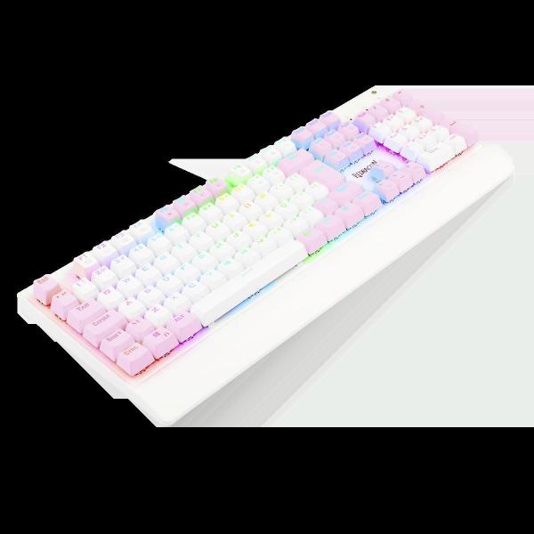 Imagem de Teclado Gamer Redragon Kala Branco Rosa Sw Blue K557Wp-Rgb