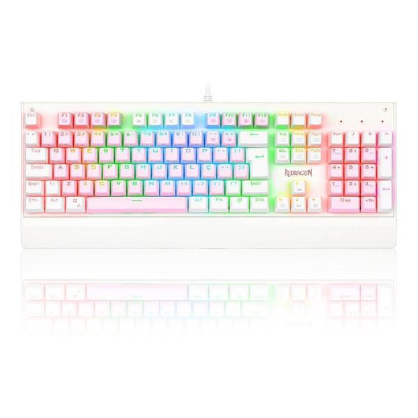 Imagem de Teclado Gamer Redragon Kala Rosa Branco Sw Brown K557Pw-Rgb