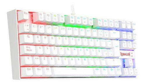 Imagem de Teclado Gamer Redragon Kumara K552 Branco Outemu Red Rgb