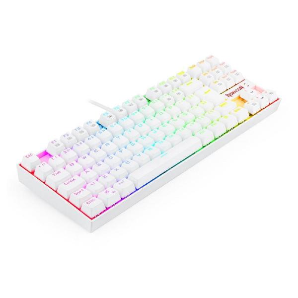 Imagem de Teclado Gamer Redragon Kumara Pro, RGB, ABNT2, Branco (PT-BLUE)