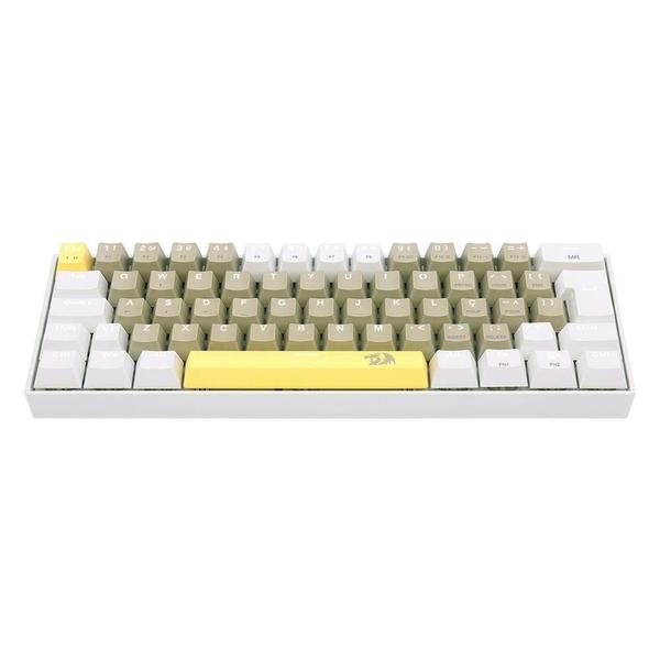 Imagem de Teclado Gamer Redragon Lakshmi,  Switch Brown, 60%, ABNT2, Branco  - K606-YL&GY&WT (PT-BROWN)