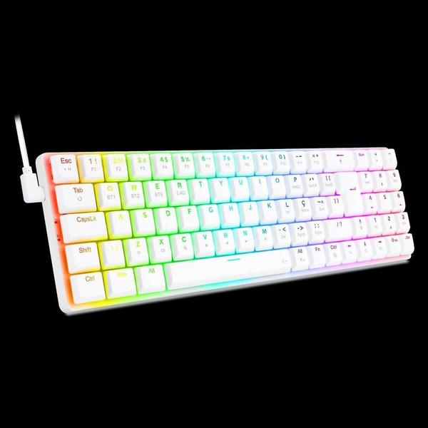 Imagem de Teclado Gamer Redragon Mecanico Ashe Rgb Branco Switch