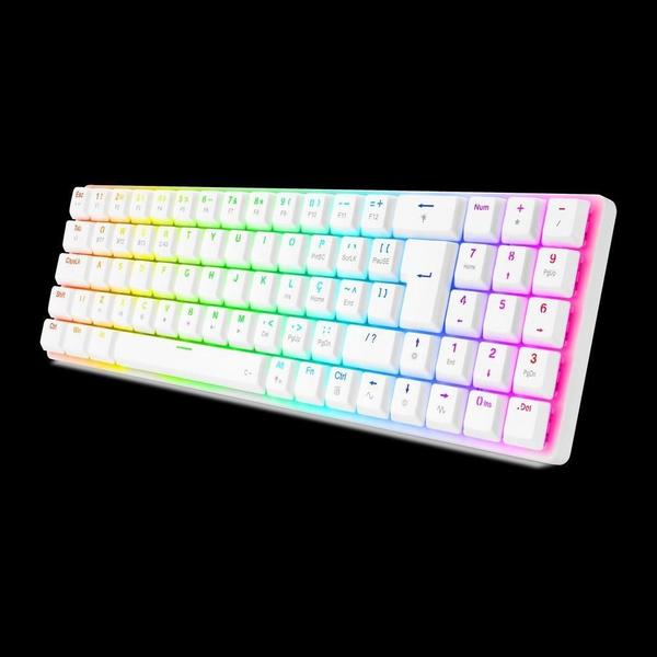 Imagem de Teclado Gamer Redragon Mecanico Ashe Rgb Branco Switch