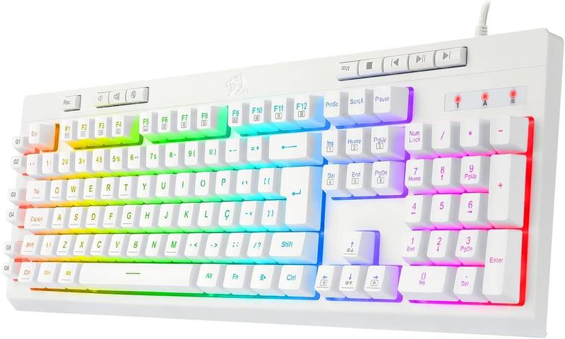 Imagem de Teclado Gamer Redragon Shiva Lunar White K512w-rgb - Branco