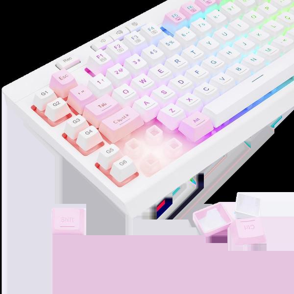 Imagem de Teclado Gamer Redragon Shiva White Pink K512Wp-Rgb