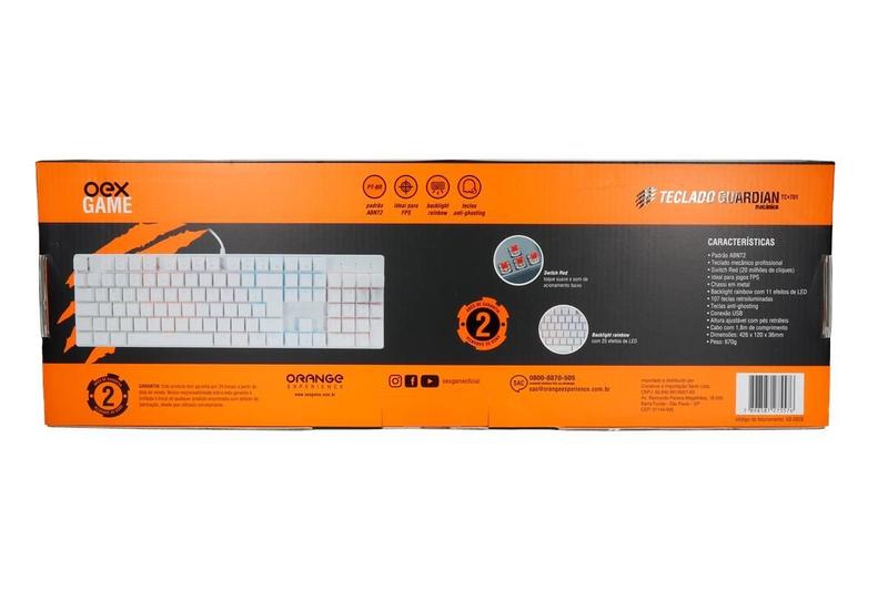 Imagem de Teclado Gamer RGB Mecânico Switch Red Outemu TC702 Guardian