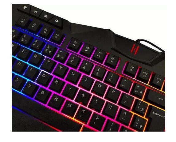 Imagem de Teclado Gamer RGB Semi Mecânico Led Luminoso - Lehmox