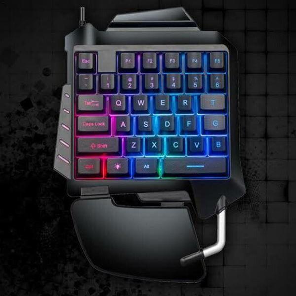 Imagem de Teclado Gamer RGB Single Hand  ( Uma Mão ) KP- TM006 Usb Antigosthing com Led