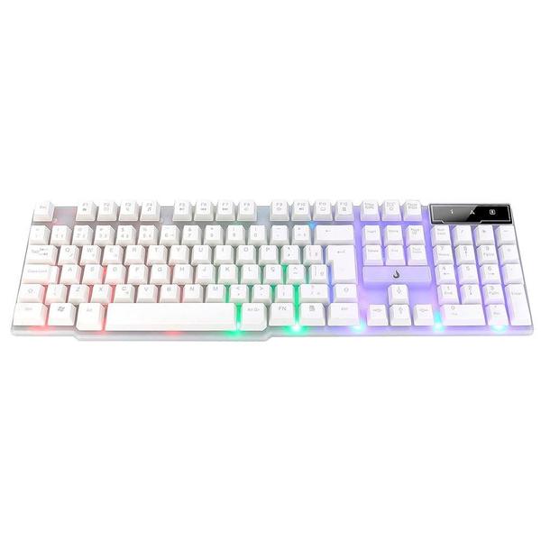 Imagem de Teclado Gamer Rise Mode G1 Semi Mecânico Full RGB Rainbow USB Branco - RM-TG-01-FW