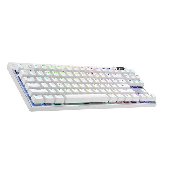 Imagem de Teclado Gamer Sem Fio Logitech G Pro X com design TKL, Layout US, RGB LIGHTSYNC e Switch Exclusivo GX Brown Tactile, Branco - 920-012143