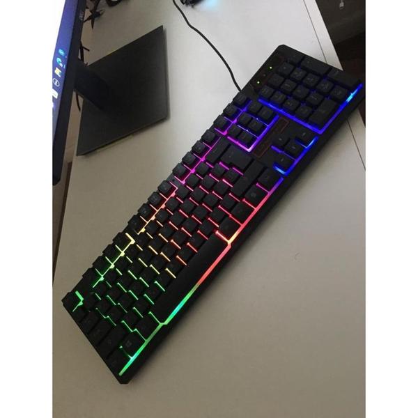 Imagem de Teclado Gamer Semi Mecânico Iluminado Rgb Português Preto Jogo