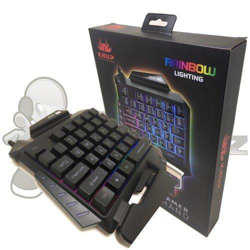 Imagem de Teclado Gamer Semi Mecanico One Hand Single Reduzido Led Rgb