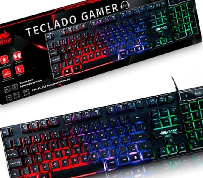 Teclado Gamer Semi Mecânico Usb com Led Knup - KP-2043 Imagem de Teclado Gamer Semi Mecânico Usb com Led Knup - KP-2043