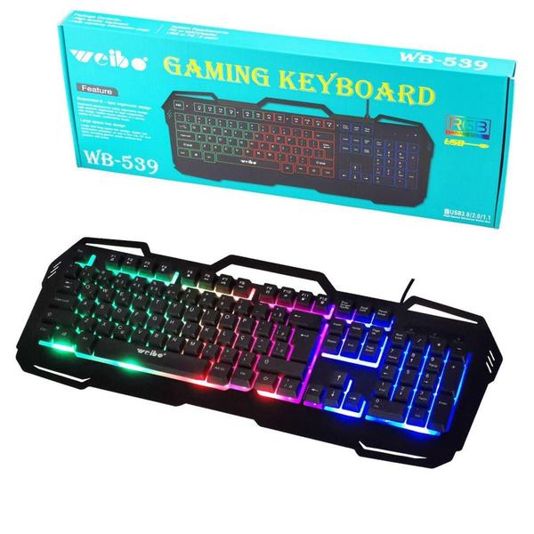 Imagem de Teclado Gamer Semi-mecânico Wb-539 Preto - Weibo