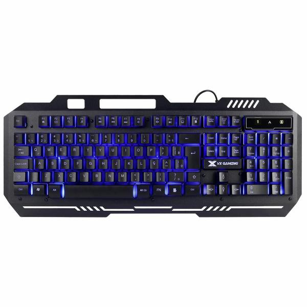 Imagem de Teclado Gamer Shield Abnt2 Multimidia Led Azul 1.8 Metros Usb Topo Em Metal Sensacao Mecanica - Gt600 F018