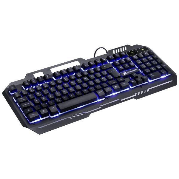 Imagem de Teclado Gamer Shield Abnt2 Multimidia Led Azul 1.8 Metros Usb Topo Em Metal Sensacao Mecanica - Gt600