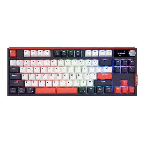 Teclado gamer skyloong gk87 8k optical lcd digital rgb usb hot swap switch silver preto Imagem de Teclado gamer skyloong gk87 8k optical lcd digital rgb usb hot swap switch silver preto