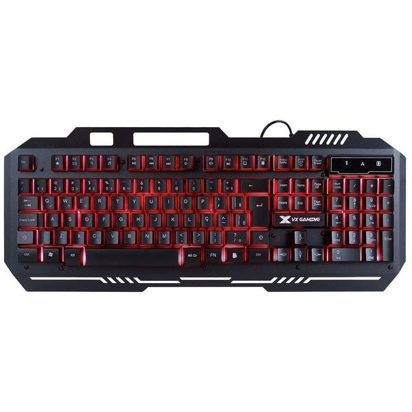 Imagem de Teclado Gamer USB ABNT2 Vinik LED Vermelho Multimídia GT600 - Vx Gaming