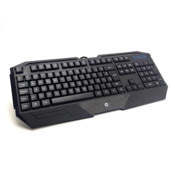 Imagem de Teclado Gamer USB HP K130 ABNT2, Apoio de Punho