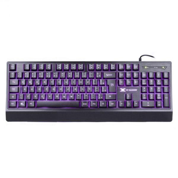 Imagem de Teclado Gamer Vinik VX Defender, LED 7 Cores, USB, Teclas Multimídia, ABNT2, Preto - GT300