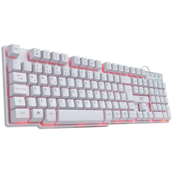 Imagem de Teclado Gamer Vinik VX Gaming Hydra, LED Vermelho, ABNT2, Branco - GTH110BV