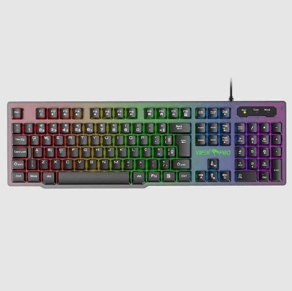 Imagem de Teclado Gamer Viper PRO Semi Mecanico RGB Naja - 408  Preto  Bivolt