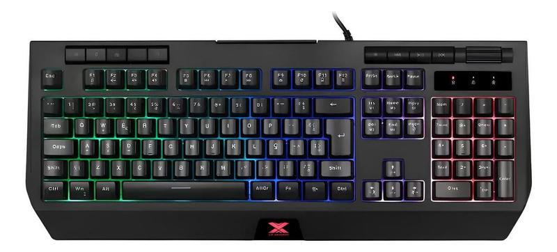 Imagem de Teclado Gamer Vx Gaming Abnt2 Multimidia Led 7 Cores Usb