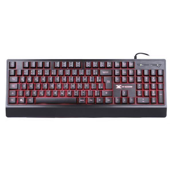 Imagem de Teclado Gamer VX Gaming Defender ABNT2 Multimidia LED 7 Cores 1.8 Metros USB - GT300