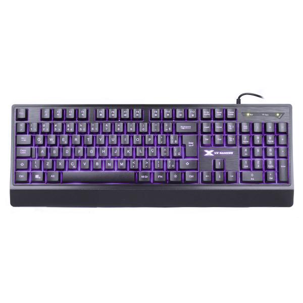 Imagem de Teclado Gamer VX Gaming Defender ABNT2 Multimidia LED 7 Cores 1.8 Metros USB - GT300