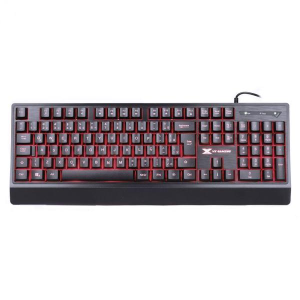 Imagem de Teclado gamer vx gaming defender abnt2 multimidia led 7 cores 1.8 metros usb - gt300