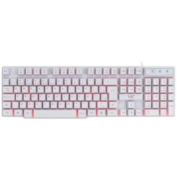 Teclado Gamer Vx Gaming Hydra Branco Abnt2 Multimídia Com Led Vermelho Sensacao Mecanica Usb 1.8m - Gth110bv - VINIK Imagem de Teclado Gamer Vx Gaming Hydra Branco Abnt2 Multimídia Com Led Vermelho Sensacao Mecanica Usb 1.8m - Gth110bv