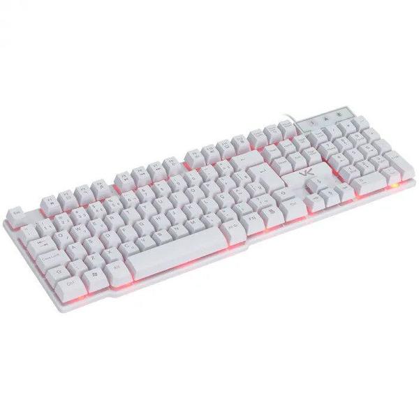 Teclado Gamer Vx Gaming Hydra Branco Abnt2 Multimídia Com Led Vermelho Sensacao Mecanica Usb 1.8m - Gth110bv - VINIK Imagem de Teclado Gamer Vx Gaming Hydra Branco Abnt2 Multimídia Com Led Vermelho Sensacao Mecanica Usb 1.8m - Gth110bv